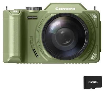 Produktbild von ZELURXX 4K WIFI Vlog Digitalkamera 1080p AF-Objektiv Beauty Filter, 3.0" Display, Anti-Shake, Typ-C, 1200mAh, Einsteiger, Mikrofon, 32GB, Grün