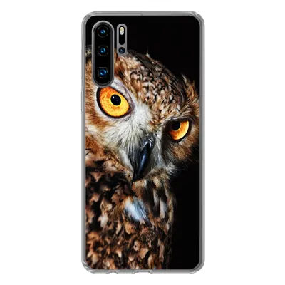 Produktbild von MuchoWow® Handyhülle Schutzhülle Hülle für Huawei P30 Pro Eule - Schwarz - Gelb Silikon Softcase Handy Hülle - Schutzdeckel