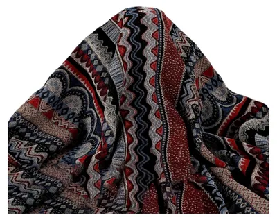 Produktbild von Ethnischer Stoff Meterware 150 cm Breite – Bunte Jacquard Dekorationsstoffe aus Polyester für Tischdecken, Kleidung, DIY, Vorhänge und Wohnkultur (Schwarz)