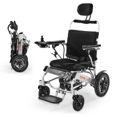 Imagen del producto de Silla de ruedas eléctrica plegable VEVOR, motorizada, con capacidad de 300 lbs/136 kg, respaldo ajustable, ancho de 20 in/50,8 cm, ruedas de 20 pulgadas, 300 lbs