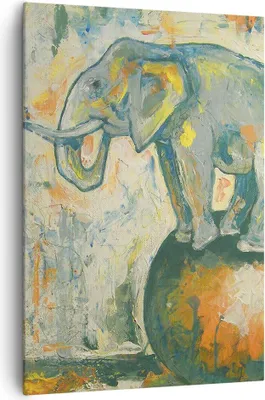 Produktbild von Bild auf Leinwand - Leinwandbild - Einteilig - Elefant Abstraktion - 70x100cm - Wand Bild - Wanddeko - Wandbilder - Leinwanddruck - Wanddekoration - Leinwand bilder - Wandbild - PA70x100-3566