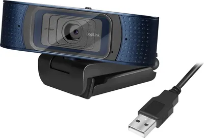 Produktbild von LogiLink HD-USB-Webcam Pro, 80°, Dual-Mikrofon, Autofokus, Sichtschutzabdeckung, 2 MP, 1920 x 1080 Pixel, Full HD, 30 fps, 640x480@30fps, 1280x720@30fps, 1920x1080@30fps, 1080p