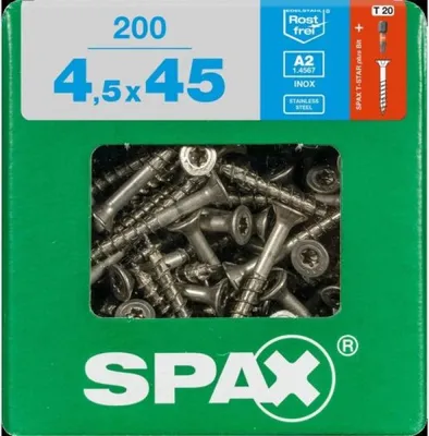 Obrázok produktu pre SPAX 4197000450456, Skrutka, Nerezová oceľ, Drevo, plochá hlava, Torx, Nerezová oceľ