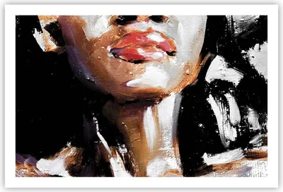 Produktbild von Poster - Poster ohne Rahmen - Öl Mund Frau - 91,5x61 cm - Wand Bild - Wanddeko - Wandbilder - Kunstposter - Wandposter - Bilder - Kunstdruck - Wanddekoration - Wandbild - P2XAA91x61-4724