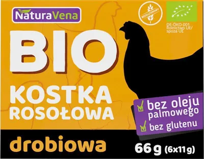 BULION - KOSTKI DROBIOWE BEZGLUTENOWE BIO (6 x 11 g) 66 g - NATURAVENA