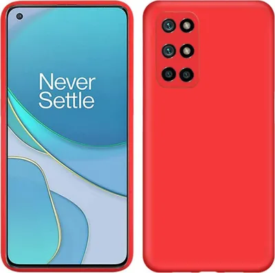 Image de Étui pour OnePlus 8T, étui de protection en silicone souple en caoutchouc liquide rouge