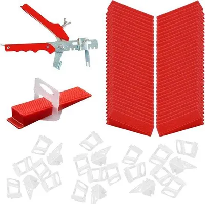 Imagen del producto de Kit de nivelación para baldosas de 1 mm, marca Tangensatz, color rojo transparente