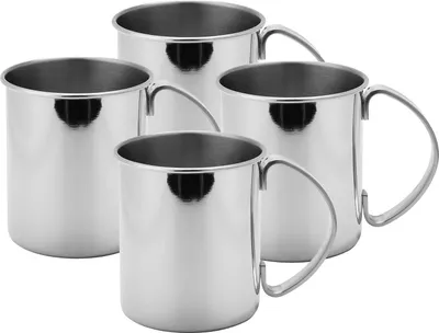 Produktbild von ECHTWERK Moscow Mule Becher Set 4tlg aus Edelstahl, 1000 ml,, Farbe:Silber
