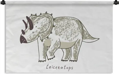 Produktbild von MuchoWow® Wandteppich Wandbehang Kinderzimmer - Triceratops - Dinosaurier - Jungen - Mädchen - Kinder 90x60 cm Tapisserie Dekoration Wandtuch - Wandskulpturen - Bildteppich