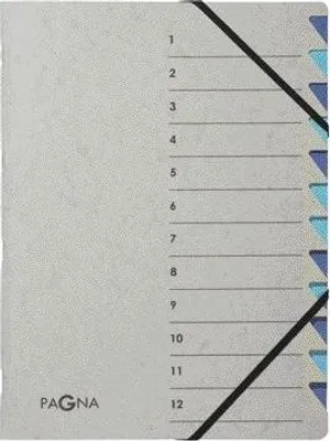 Obrázok produktu pre Organizér A4 12 priehradiek Easy Grey modrý 1-12 balenie po 5 ks