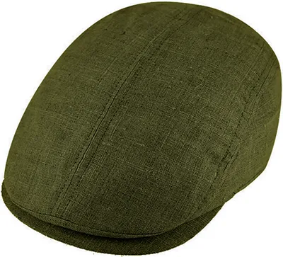 Fiebig unifarbenen sommerliche Leinen Flatcap in grün
