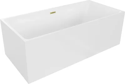 Produktbild von Mexen Nita freistehende Badewanne 170 x 80 cm, weiß, mit gebürstetem Goldüberlauf - 52091708000-55