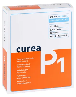 Productafbeelding van Curea P1 superabsorberend wondverband, 10x10 cm, 25 stuks