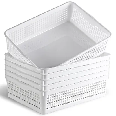 Image de Lot de 6 boîtes de rangement en plastique, format A4, pour bureau et documents