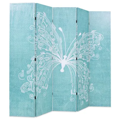 Produktbild von vidaXL Raumteiler klappbar 200 x 170 cm Schmetterling Blau