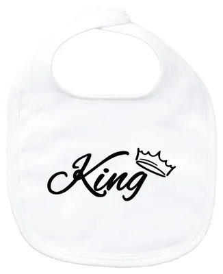 Produktbild von Huuraa Baby Lätzchen King Krone White Klettverschluss  Baumwolle Latz Geschenkidee