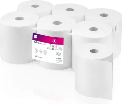 Produktbild von satino by wepa Handtuchrolle Prestige, 3-lagig, 120 m hochweiß, 100% Zellstoff, mit Diamantprägung, Blattbreite: - 6 Stück (317950)