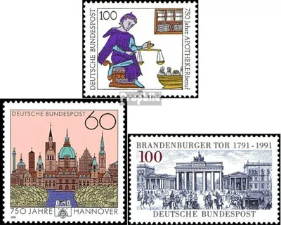 Produktbild von Briefmarken BRD (BR.Deutschland) 1991 Mi 1490,1491,1492 (kompl.Ausgaben) gestempelt 750 Jahre Apothekerberuf