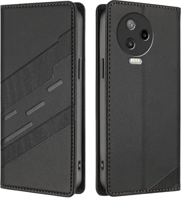 Immagine prodotto di Custodia per Infinix Note 12 2023/Note 12 Pro 4G, custodia a portafoglio in Finto cuoio con slot per schede e funzione stand Schwarz