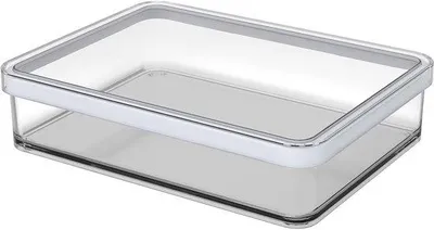 Immagine prodotto di Contenitore rettangolare in plastica - Senza BPA - 1 pezzo - trasparente/bianco - 1 litro