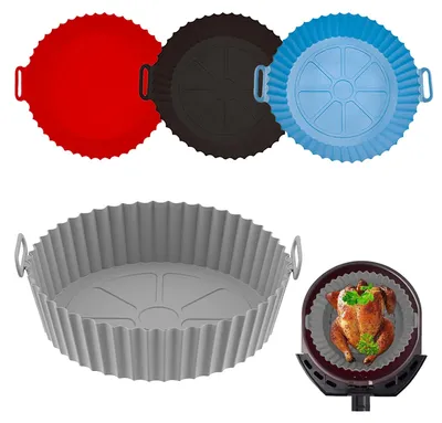 Silikonform für Heißluftfritteuse, 4 Stück, 20 cm, rund