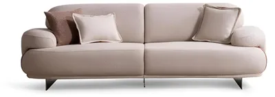 Productafbeelding van Luxus Beigefarbenes 3-Sitzer-Sofa Textilsofa Designersofa Wohnzimmermöbel