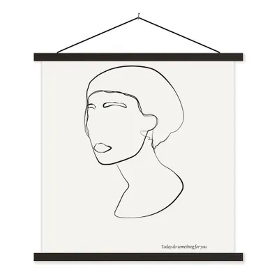 Produktbild von MuchoWow® Textilposter Text - Frauen - Strichzeichnungen - Zitate 40x40 cm mit schwarzem Rahmen - Fotos