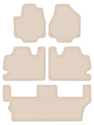 Produktbild von DURBAN Beige Velours-Fußmatten-Set für Chrysler Pacifica II Hybrid 7-Sitzer (2017-)