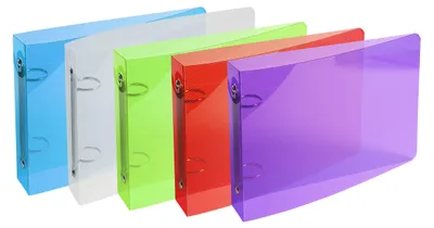 Obrázek produktu pro Kroužkový pořadač z PP 700µ, 2 kroužky, hřbet 35mm, 16x24cm pro DIN A5 - různorodý