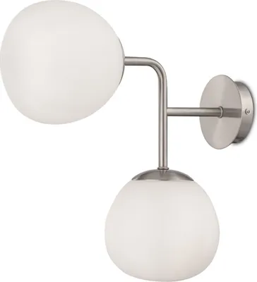 Produktbild von Maytoni Moderne Wandleuchte Erich 2xE14 excl. in Nickel aus Metall Glas 40 W für Küche, Schlafzimmer, Wohnzimmer, Esszimmer, Lobby