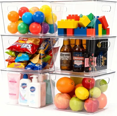 Zdjęcie produktu dla Pojemnik do lodówki 29 x 19 x 15 cm, 6 sztuk, przezroczysty, do kuchni