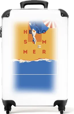 Produktbild von NoBoringSuitcases.com® Koffer Handgepäck Trolley Rollkoffer Kleine Reisekoffer mit 4 Rollen - Vintage - Text - Strand - Sommer - Meer - Cabin Size < 55x40x23 cm & 55x40x20 cm - Fotokoffer - Kabinenkoffer - BoardgepäckHandgepäck Koffer 55x35x20 cm, 36L,
