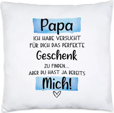 Produktbild von Papa Geschenk Kissen Inkl. Füllung Mit Spruch Vatertag Geschenkidee Humor Sarkasmus Vater Papi