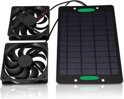 Obrázek produktu pro Vodotěsný ventilátor na solární pohon - venkovní ventilátor pro skleníky - 10 W, 800 mA