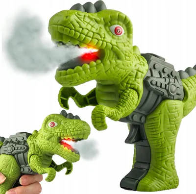 Zdjęcie produktu dla Dinozaur Ziejący Parą Strzelający Pistolet Świecący T-Rex Interaktywny