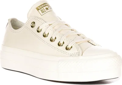 Produktbild von Converse All Star Lift A12765C in Cremfarbenem Leder – 3.5 UK - 36 EU - 3.5M/5.5F US / Cream
