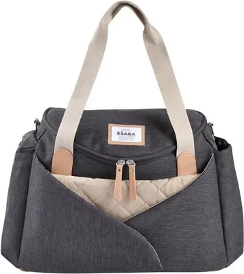 Produktbild von Wickeltasche, BEABA Sydney, Dunkelgrau meliert, Integrierte Wickelauflage, Isoliertes Fach, Inkl. Schnullertasche