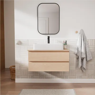 Produktbild von SORRENTO Einzelwaschtisch-Unterschrank 80 cm + Waschbecken + Armatur + Spiegel