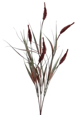 Produktbild von Kunstpflanze RIEDGRAS 65cm. Dekogras mit Blütenständen in BURGUND