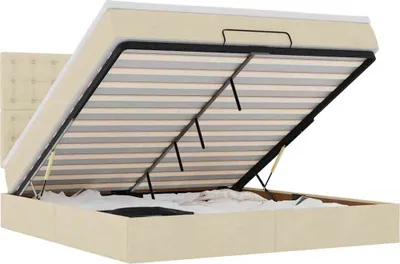 Produktbild von vidaXL Ottoman-Bett mit Matratze Creme 160x200 cm Stoff
