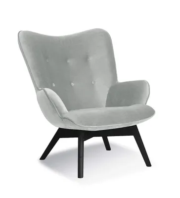 Produktbild von Sessel Connie Polstersessel Relaxsessel Füße aus Holz in der Farbe Schwarz (Silber)