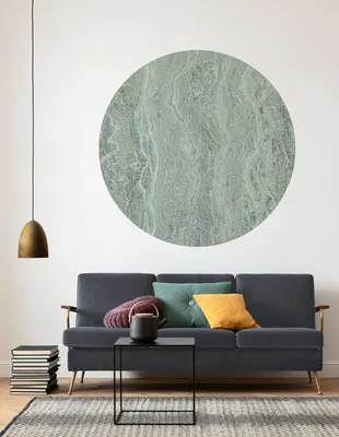 Produktbild von Komar Vlies Fototapete rund und selbstklebend "Green Marble" - Größe: 125 x 125 cm (Breite x Höhe) - 1 Stück