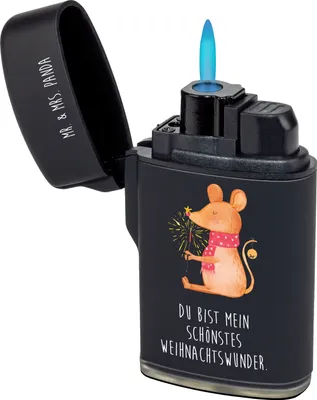Produktbild von Mr. & Mrs. Panda sturmfeuerzeug Maus Weihnachten - Schwarz - Geschenk, Gasfeuerzeug, Feuerzeuge, Weihnachtsgruß, Feuerzeug, Frohe, gasfeuerzeuge, sturmfeuerzeuge