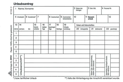 Produktbild von RNK Urlaubs u.Freistellungsantrag A6
