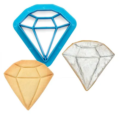 Productafbeelding van Decora 0255055 Koekvormen van kunststof, diamantvorm, 2-delig, lichtblauw