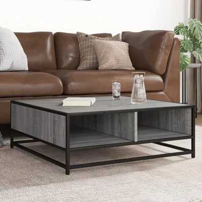 Produktbild von Möbel Couchtisch Grau Sonoma 80x80x30 cm Holzwerkstoff und Metall - Couchtische 848772