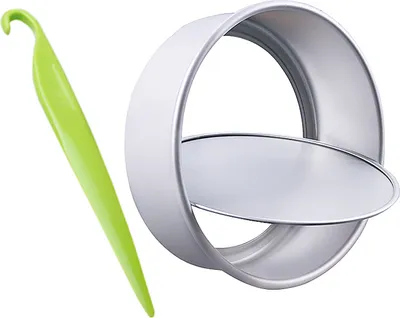 Produktbild von CANDeal 8 Zoll Runden Backformen für Torte , Backform mit Boden abnehmbar, Eloxiertes Aluminium, mit 1 Silikonspatel