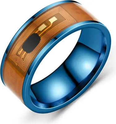 Produktbild von NFC-Edelstahl-Telefonchip, tropfendes Öl, Dual-Drachenmuster, Smart-Ring-Geschenk-Blauer Ring US 9