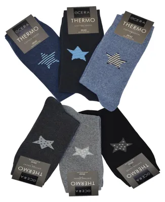 Produktbild von OCERA 6 Paar Thermo Socken für Damen mit Sternenlogo, Farbmix Gr.39/42