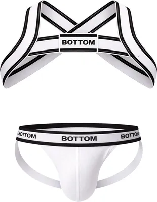 Produktbild von Barcode Berlin - Herren Unterwäsche - BOTTOM Vorteilspack 1x Jockstrap White + 1x Harness White-Black - Größe S